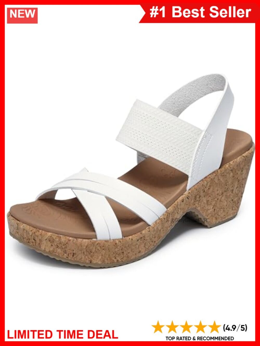 Womens Strappy Wedge Sandals Vegan Comfortable Platform Heel